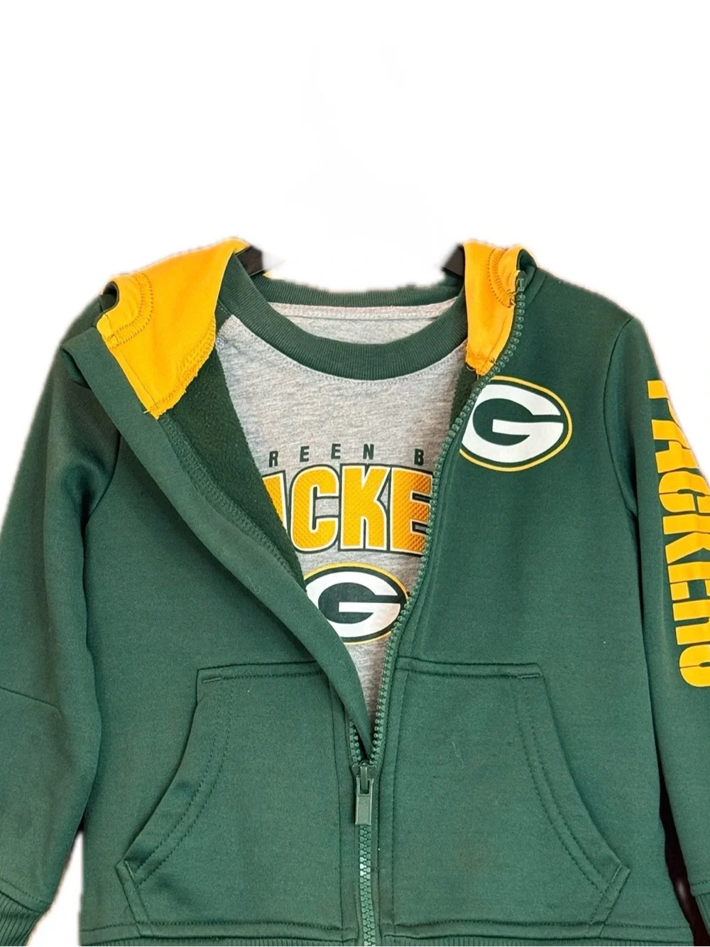 NFL Green Bay Packers Youth Full-Zip Hoodie & T-Shirt Set